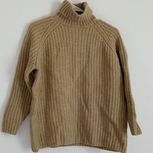 Vintage Esprit Deep Ecru Thick Turtle Neck Ribbed Sweater -SZ: M